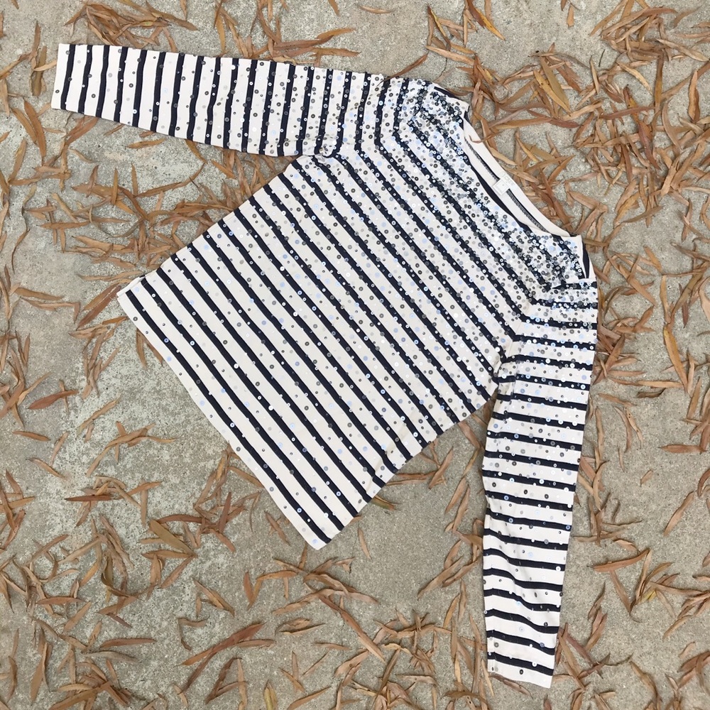 J. Crew Sequin Long Sleeve Top